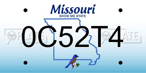 0C52T4 Missouri License Plate