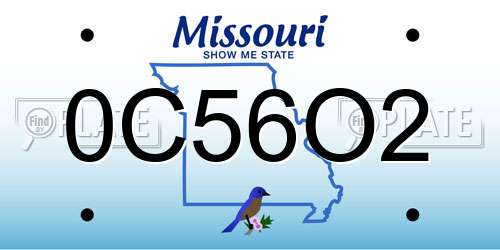0C56O2 Missouri License Plate