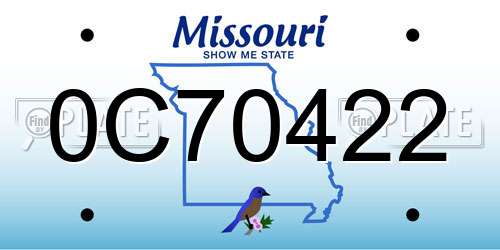 0C70422 Missouri License Plate