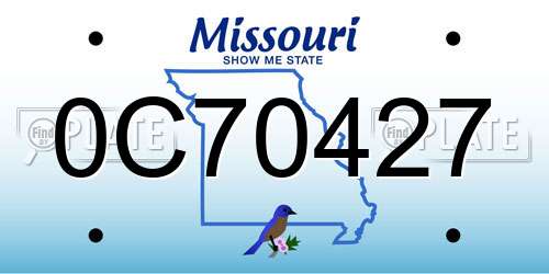 0C70427 Missouri License Plate