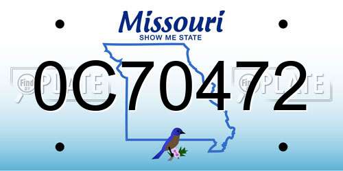 0C70472 Missouri License Plate