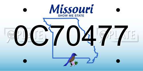 0C70477 Missouri License Plate