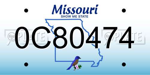 0C80474 Missouri License Plate