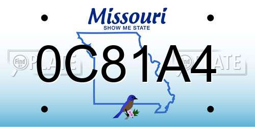 0C81A4 Missouri License Plate