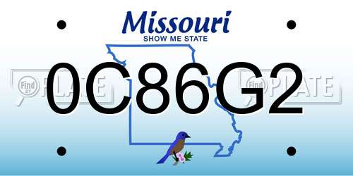 0C86G2 Missouri License Plate