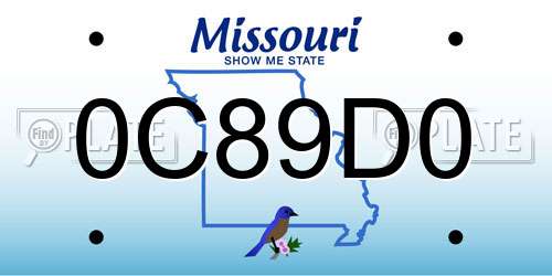 0C89D0 Missouri License Plate