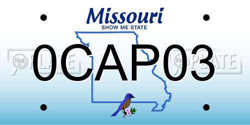 0CAP03 Missouri License Plate