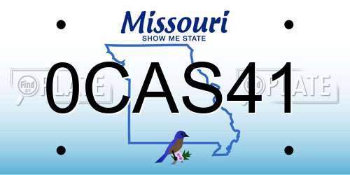 0CAS41 Missouri License Plate