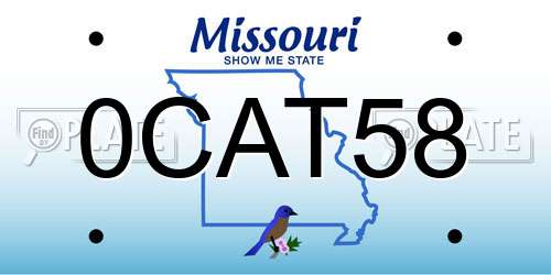 0CAT58 Missouri License Plate