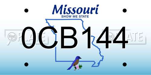 0CB144 Missouri License Plate