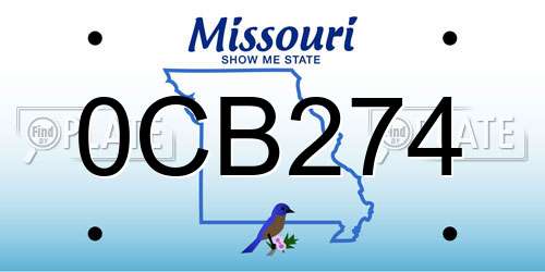 0CB274 Missouri License Plate