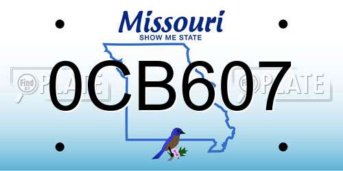 0CB607 Missouri License Plate