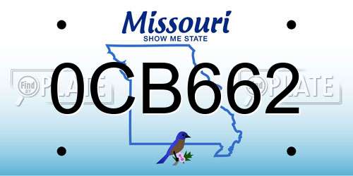 0CB662 Missouri License Plate