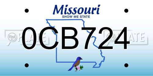 0CB724 Missouri License Plate