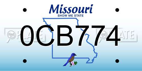 0CB774 Missouri License Plate