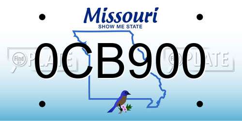 0CB900 Missouri License Plate