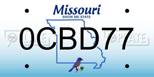 0CBD77 Missouri License Plate