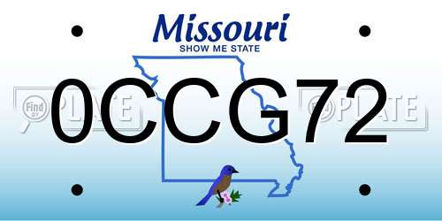 0CCG72 Missouri License Plate