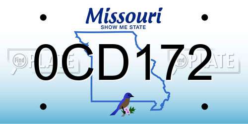 0CD172 Missouri License Plate