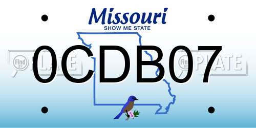 0CDB07 Missouri License Plate