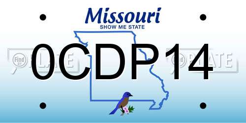 0CDP14 Missouri License Plate