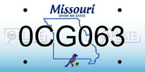 0CG063 Missouri License Plate