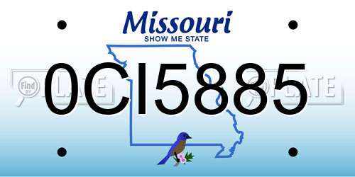 0CI5885 Missouri License Plate