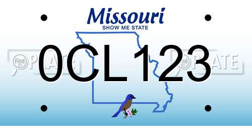 0CL123 Missouri License Plate
