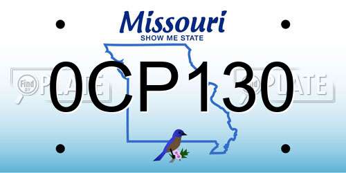 0CP130 Missouri License Plate