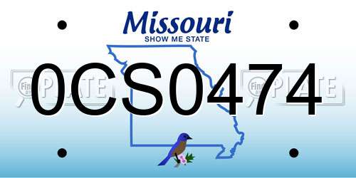 0CS0474 Missouri License Plate