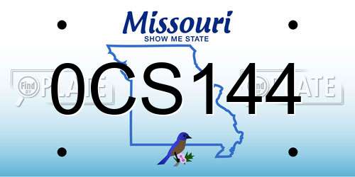 0CS144 Missouri License Plate
