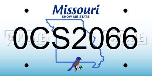 0CS2066 Missouri License Plate