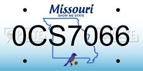 0CS7066 Missouri License Plate