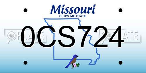 0CS724 Missouri License Plate
