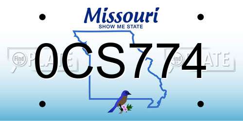 0CS774 Missouri License Plate