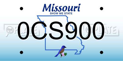 0CS900 Missouri License Plate