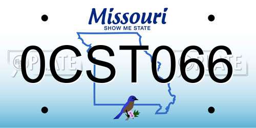 0CST066 Missouri License Plate