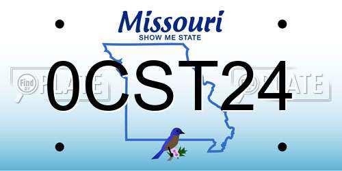 0CST24 Missouri License Plate