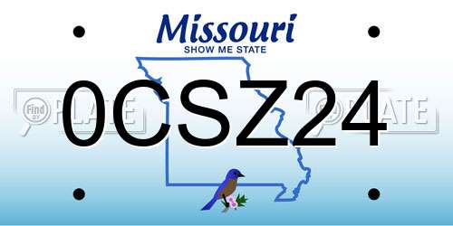 0CSZ24 Missouri License Plate