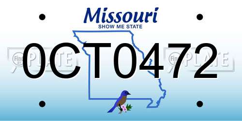0CT0472 Missouri License Plate