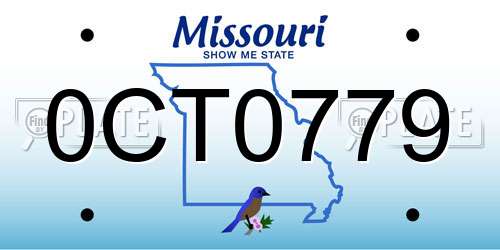 0CT0779 Missouri License Plate