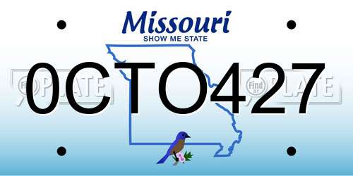 0CTO427 Missouri License Plate