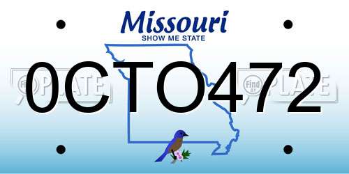 0CTO472 Missouri License Plate