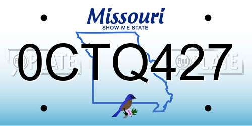 0CTQ427 Missouri License Plate