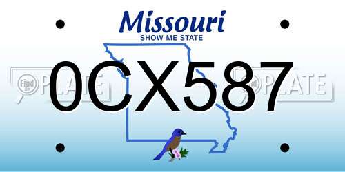 0CX587 Missouri License Plate