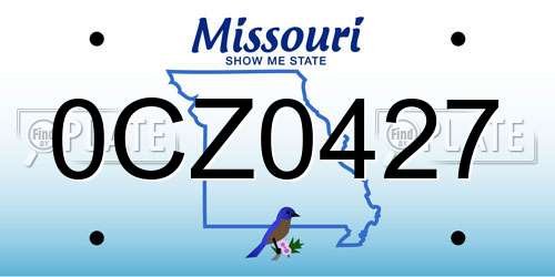 0CZ0427 Missouri License Plate