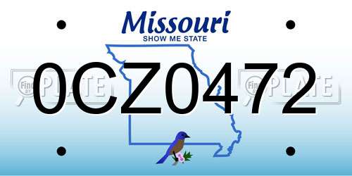 0CZ0472 Missouri License Plate
