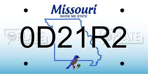 0D21R2 Missouri License Plate