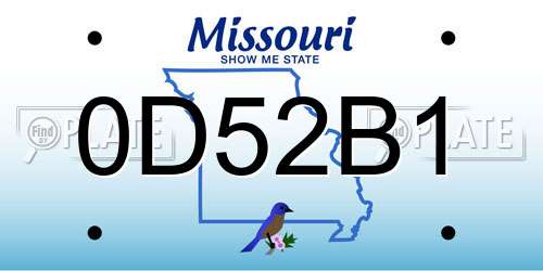 0D52B1 Missouri License Plate
