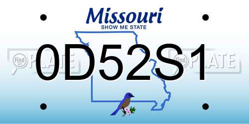 0D52S1 Missouri License Plate